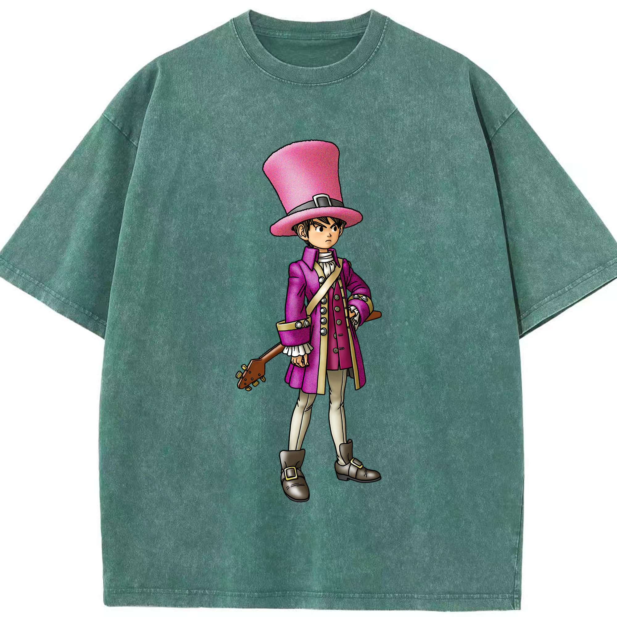 （画像用） ドラゴンクエスト Doragon Kuesuto Dragon Quest 綿100% ヴィンテージ風 半袖Tシャツ（フロントプリント）